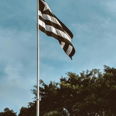 Football club flag on flagpole